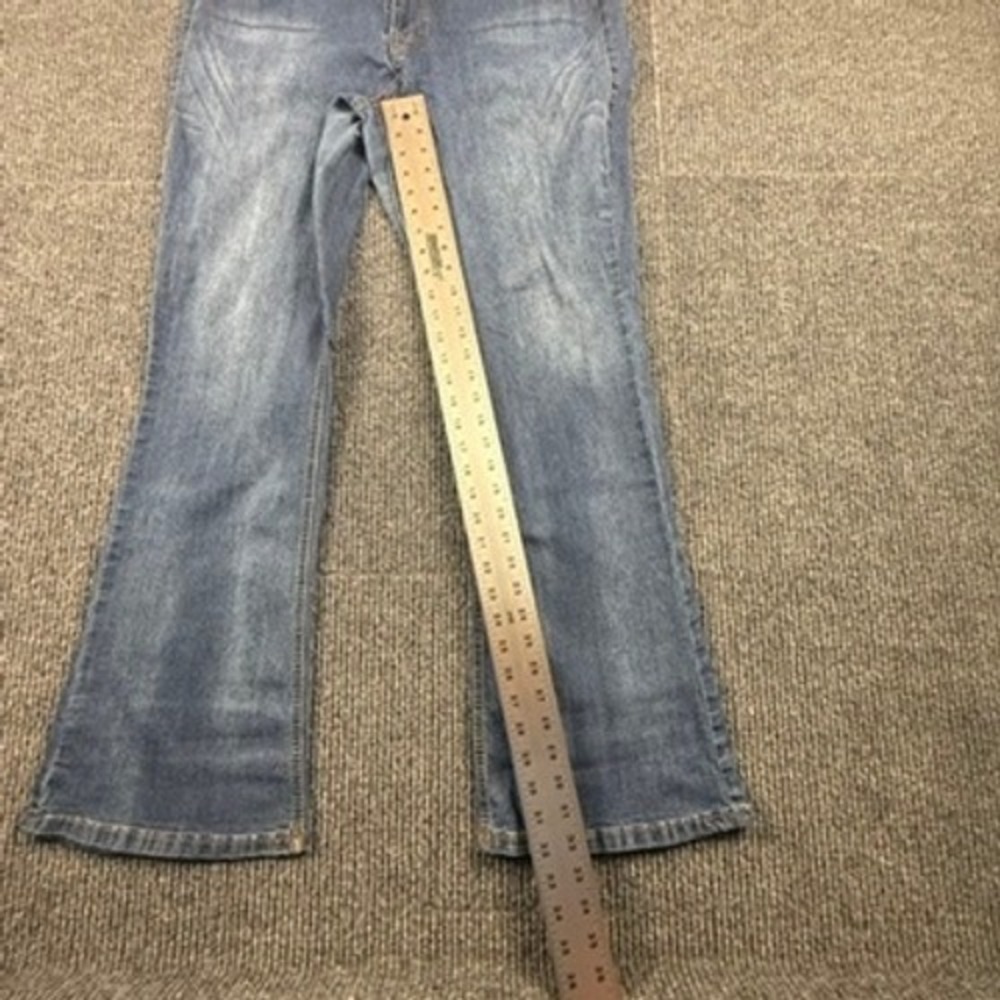 Source of Wisdom Slim Bootcut Jeans Womens 18 Blue Medium Wash Stretch Denim - Picture 8 of 15